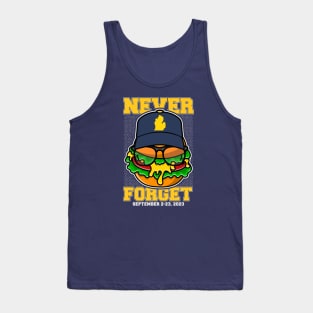 Michigan Cheeseburger Never Forget 2023 // Funny Football Cheeseburger Tank Top